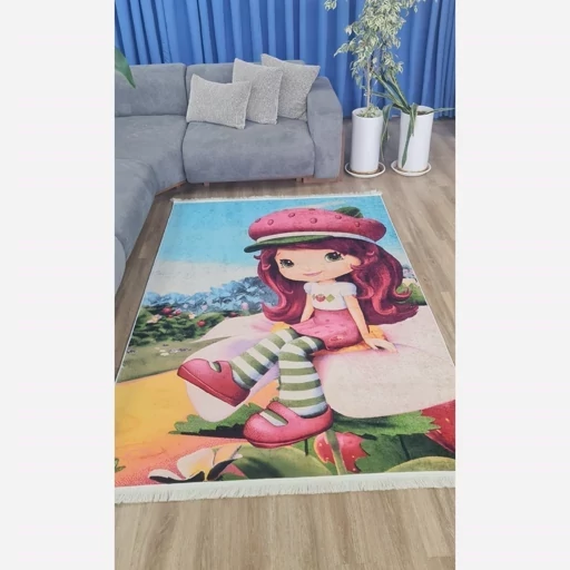 فرشینه کودک مخمل دختر توت فرنگی (پس کرایه) فرشینه کودک مخمل دختر توت فرنگی (پس کرایه) - Image 5