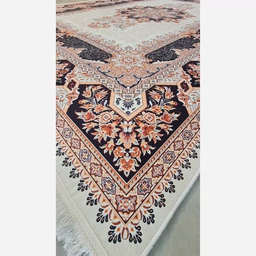 فرشینه هازان ترک طرح سنتی کرم کدh307 (پس کرایه) فرشینه هازان ترک طرح سنتی کرم کدh307 (پس کرایه) - Image 4