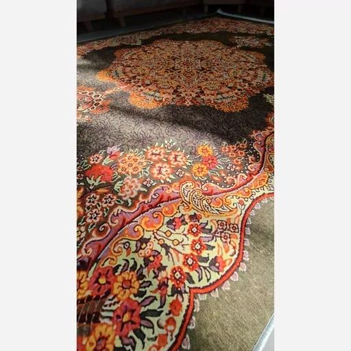 فرش ماشینی چاپی | فرشینه هازان ترک طرح سنتی زمینه سبز و نارنجی 058 (پس کرایه) فرش ماشینی چاپی | فرشینه هازان ترک طرح سنتی زمینه سبز و نارنجی 058 (پس کرایه) - Image 7
