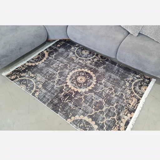 فرش ماشینی چاپی | فرشینه مخمل هازان ترک طرح مدرن (پس کرایه) فرش ماشینی چاپی | فرشینه مخمل هازان ترک طرح مدرن (پس کرایه) - Image 2