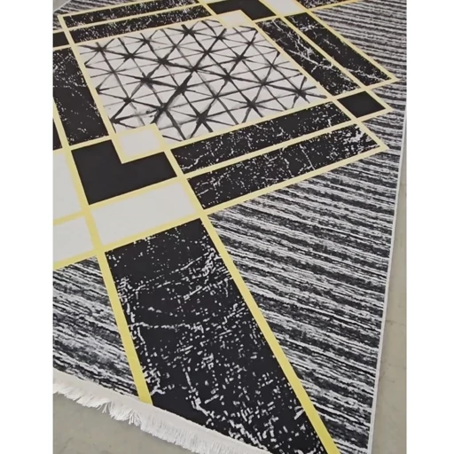 فرشینه مخمل طوسی مشکی مدرن کد h169 (پس کرایه) فرشینه مخمل طوسی مشکی مدرن کد h169 (پس کرایه) - Image 5