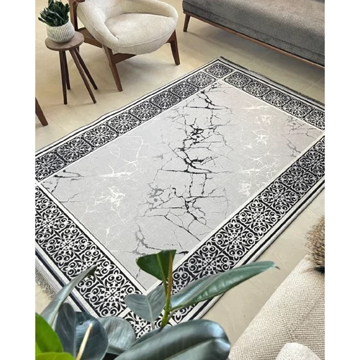 فرش مدرن هازان ترک نقره ای ضد پرز کدh173 (پس کرایه) فرش مدرن هازان ترک نقره ای ضد پرز کدh173 (پس کرایه)
