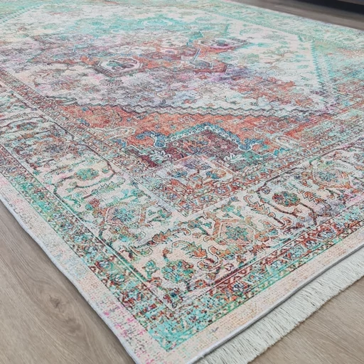 فرشینه مخمل هازان ترک طرح فیروزه U453(پس کرایه) فرشینه مخمل هازان ترک طرح فیروزه U453(پس کرایه) - Image 4