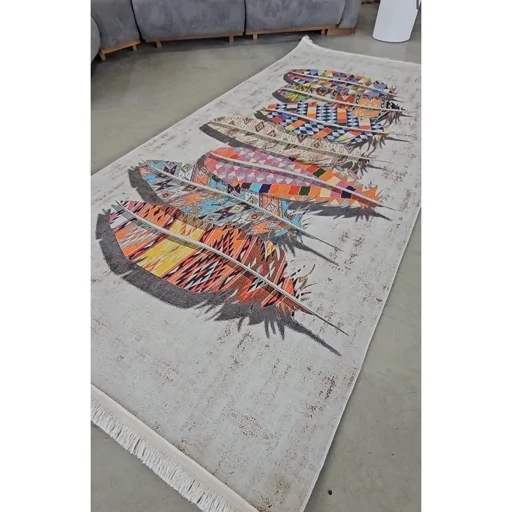 فرش کناره و فرش راهرو جنس مخمل تُرک طرح پَر کد h261 (پس کرایه) فرش کناره و فرش راهرو جنس مخمل تُرک طرح پَر کد h261 (پس کرایه) - Image 5