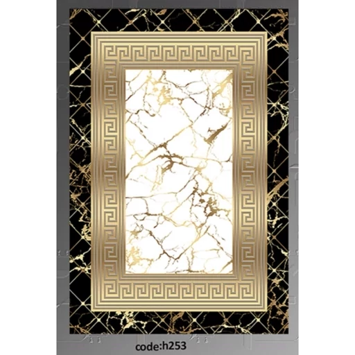 فرش مدرن مشکی طلایی هازان ترک ابعاد دلخواه (پس کرایه) فرش مدرن مشکی طلایی هازان ترک ابعاد دلخواه (پس کرایه) - Image 5