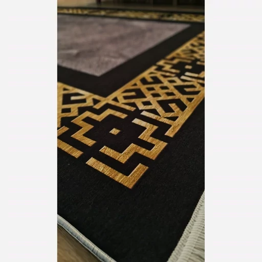 فرش ماشینی چاپی | فرشینه هازان ترک مدرن مشکی طلایی کد h246 (پس کرایه) فرش ماشینی چاپی | فرشینه هازان ترک مدرن مشکی طلایی کد h246 (پس کرایه) - Image 5