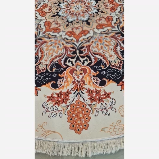 فرشینه هازان ترک طرح سنتی کرم کدh307 (پس کرایه) فرشینه هازان ترک طرح سنتی کرم کدh307 (پس کرایه) - Image 8