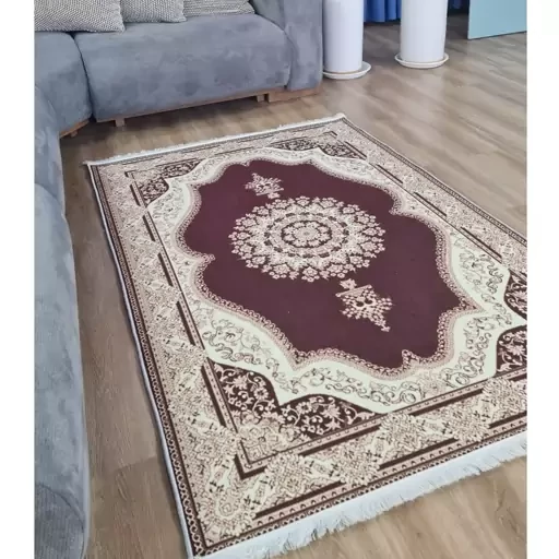 فرش ماشینی چاپی | فرشینه هازان ترک طرح سنتی کرم زرشکی h318 (پس کرایه) فرش ماشینی چاپی | فرشینه هازان ترک طرح سنتی کرم زرشکی h318 (پس کرایه)