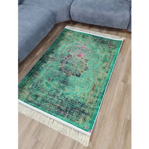 فرشینه هازان ترک طرح ابریشمی وینتیج سبز w2107 (پس کرایه) فرشینه هازان ترک طرح ابریشمی وینتیج سبز w2107 (پس کرایه) - Image 2