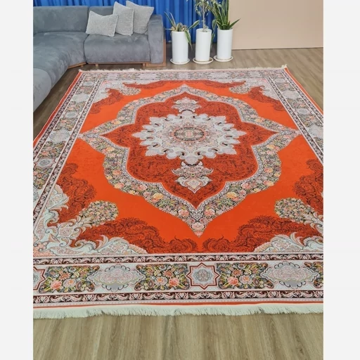 فرش ماشینی چاپی | فرشینه مخمل طرح سنتی قرمز 099 (پس کرایه) فرش ماشینی چاپی | فرشینه مخمل طرح سنتی قرمز 099 (پس کرایه) - Image 9