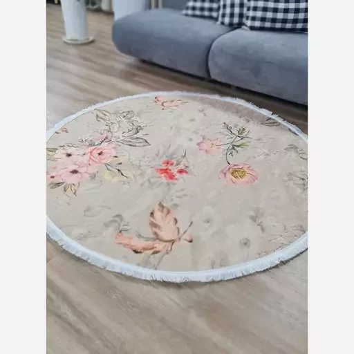 فرش ماشینی چاپی | فرشینه هازان ترک دایره طرح گلM207 (پس کرایه) فرش ماشینی چاپی | فرشینه هازان ترک دایره طرح گلM207 (پس کرایه) - Image 3