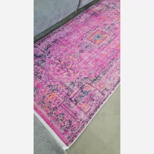 فرشینه هازان ترک صورتی وینتیج مدرن کد M193 (پس کرایه) فرشینه هازان ترک صورتی وینتیج مدرن کد M193 (پس کرایه) - Image 3