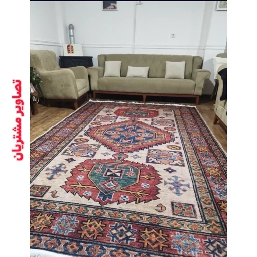فرش ماشینی چاپی | فرشینه هازان ترک طرح سنتی لاکی کد O110 (پس کرایه) فرش ماشینی چاپی | فرشینه هازان ترک طرح سنتی لاکی کد O110 (پس کرایه) - Image 5