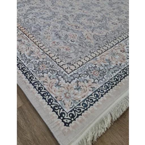 فرش ماشینی چاپی | فرشینه مخمل طرح افشان طوسی (پس کرایه) فرش ماشینی چاپی | فرشینه مخمل طرح افشان طوسی (پس کرایه) - Image 5