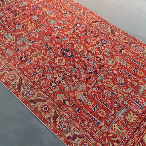 فرشینه مخمل هازان ترک طرح گلستان قرمز O152(پس کرایه) فرشینه مخمل هازان ترک طرح گلستان قرمز O152(پس کرایه) - Image 3