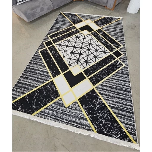 فرشینه مخمل طوسی مشکی مدرن کد h169 (پس کرایه) فرشینه مخمل طوسی مشکی مدرن کد h169 (پس کرایه) - Image 7