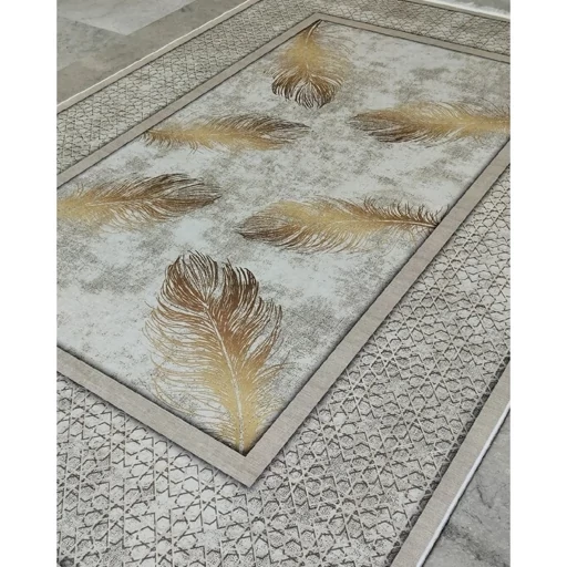 فرشینه مخمل تُرک طرح پر طلایی کد M299 (پس کرایه) فرشینه مخمل تُرک طرح پر طلایی کد M299 (پس کرایه) - Image 8