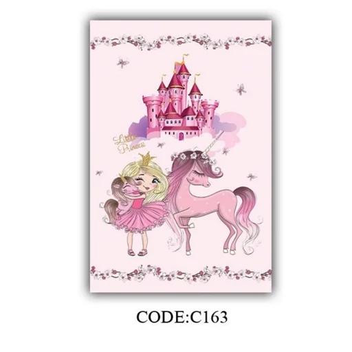 فرش کودک دخترانه طرح اسب تک شاخ و پرنسس هازان ترک کدC163 (پس کرایه) فرش کودک دخترانه طرح اسب تک شاخ و پرنسس هازان ترک کدC163 (پس کرایه) - Image 2