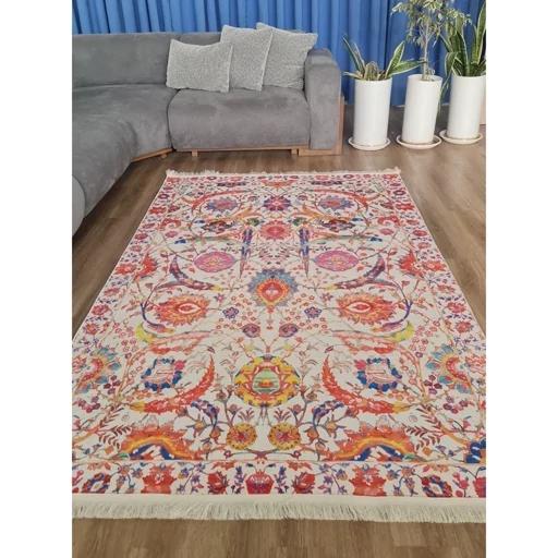 فرش ماشینی چاپی | فرشینه هازان ترک طرح ابریشمی سنتی 093 (پس کرایه) فرش ماشینی چاپی | فرشینه هازان ترک طرح ابریشمی سنتی 093 (پس کرایه) - Image 2