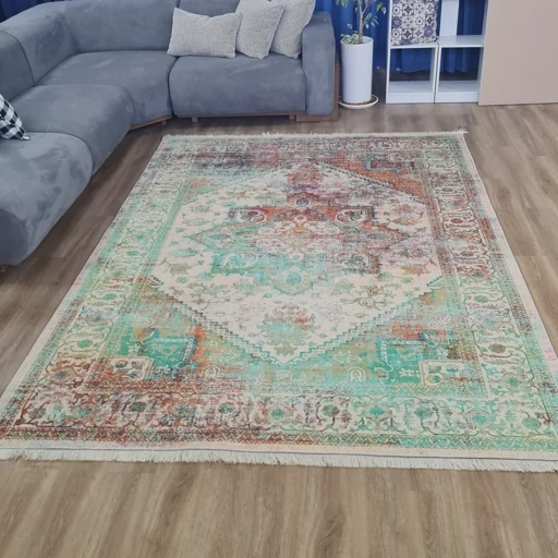 فرشینه مخمل هازان ترک طرح فیروزه U453(پس کرایه) فرشینه مخمل هازان ترک طرح فیروزه U453(پس کرایه)