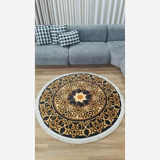 فرش ماشینی چاپی | فرشینه دایره هازان ترک D188 (پس کرایه) فرش ماشینی چاپی | فرشینه دایره هازان ترک D188 (پس کرایه) - Image 7