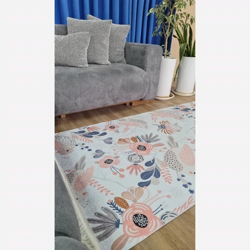 فرش ماشینی چاپی | فرشینه مخمل طرح گل و کبوتر R111 (پس کرایه) فرش ماشینی چاپی | فرشینه مخمل طرح گل و کبوتر R111 (پس کرایه) - Image 6