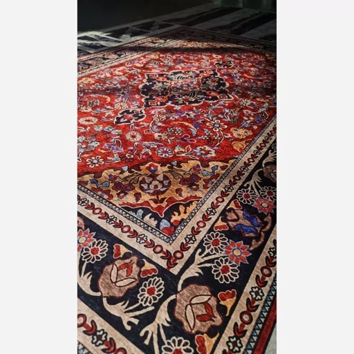 فرش ماشینی چاپی | فرشینه مخمل طرح سنتی لاکی کدh161 (پس کرایه) فرش ماشینی چاپی | فرشینه مخمل طرح سنتی لاکی کدh161 (پس کرایه) - Image 7