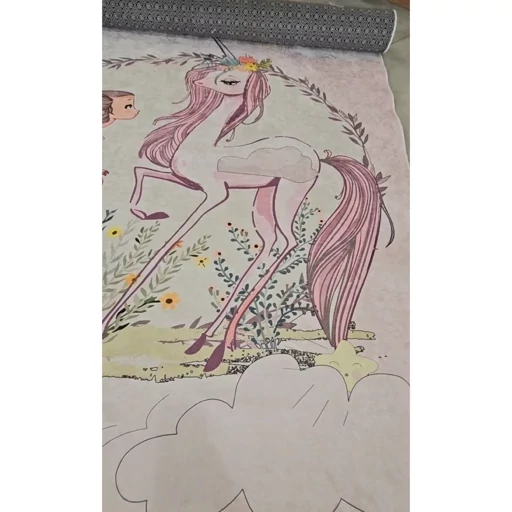 فرش کودک دخترانه طرح اسب تک شاخ زمینه صورتی کد C165 (پس کرایه) فرش کودک دخترانه طرح اسب تک شاخ زمینه صورتی کد C165 (پس کرایه) - Image 3