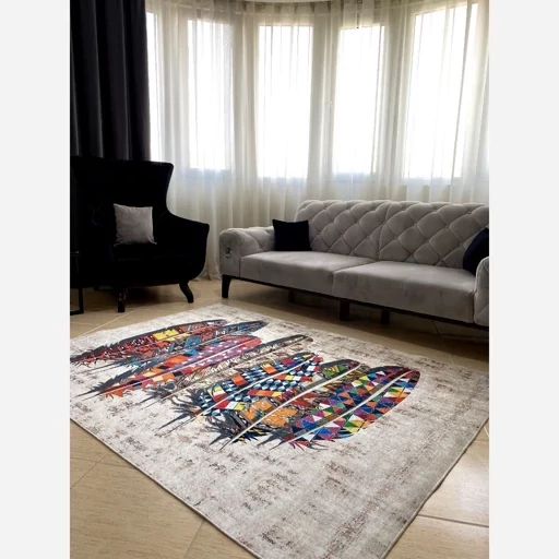 فرش کناره و فرش راهرو جنس مخمل تُرک طرح پَر کد h261 (پس کرایه) فرش کناره و فرش راهرو جنس مخمل تُرک طرح پَر کد h261 (پس کرایه) - Image 6