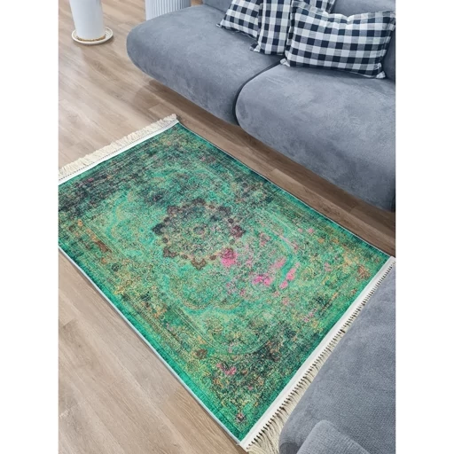 فرشینه هازان ترک طرح ابریشمی وینتیج سبز w2107 (پس کرایه) فرشینه هازان ترک طرح ابریشمی وینتیج سبز w2107 (پس کرایه)