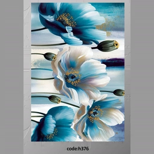 فرش ماشینی چاپی | فرشینه هازان ترک طرح آبی نقاشی گل کد h376 (پس کرایه) فرش ماشینی چاپی | فرشینه هازان ترک طرح آبی نقاشی گل کد h376 (پس کرایه)