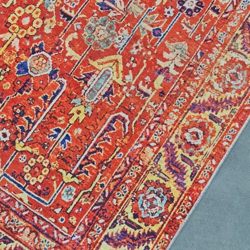 فرشینه مخمل هازان ترک طرح گلستان قرمز O152(پس کرایه) فرشینه مخمل هازان ترک طرح گلستان قرمز O152(پس کرایه) - Image 5