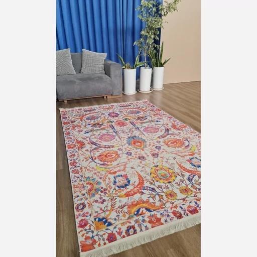 فرش ماشینی چاپی | فرشینه هازان ترک طرح ابریشمی سنتی 093 (پس کرایه) فرش ماشینی چاپی | فرشینه هازان ترک طرح ابریشمی سنتی 093 (پس کرایه) - Image 7