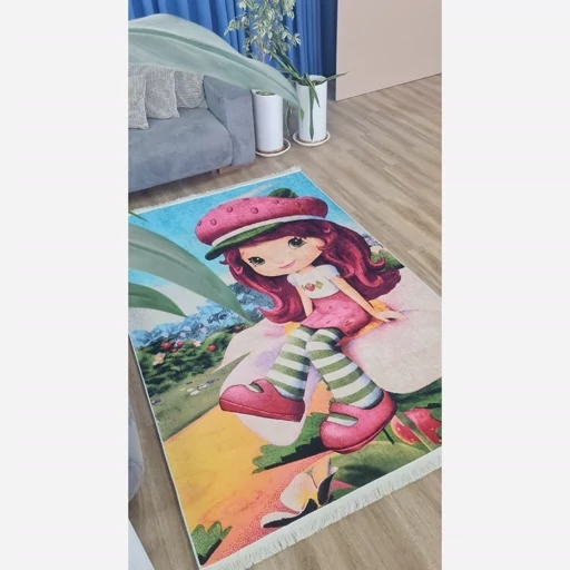 فرشینه کودک مخمل دختر توت فرنگی (پس کرایه) فرشینه کودک مخمل دختر توت فرنگی (پس کرایه) - Image 3