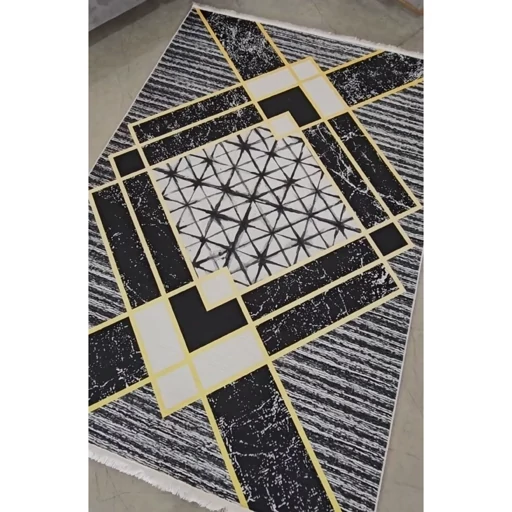 فرشینه مخمل طوسی مشکی مدرن کد h169 (پس کرایه) فرشینه مخمل طوسی مشکی مدرن کد h169 (پس کرایه) - Image 4