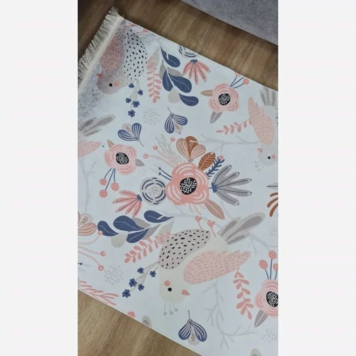 فرش ماشینی چاپی | فرشینه مخمل طرح گل و کبوتر R111 (پس کرایه) فرش ماشینی چاپی | فرشینه مخمل طرح گل و کبوتر R111 (پس کرایه) - Image 5