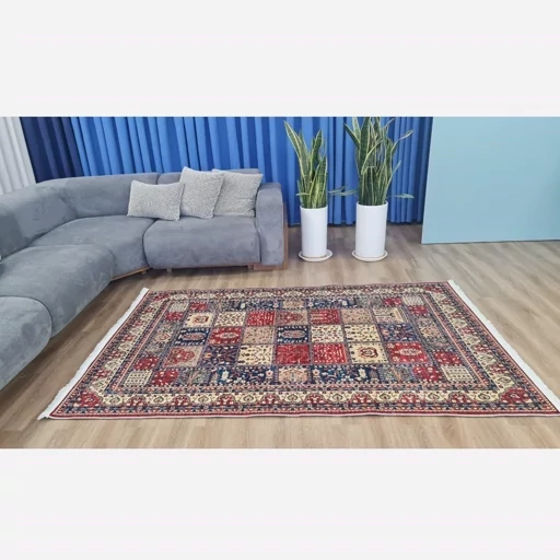 فرش ماشینی چاپی | فرشینه هازان ترک طرح چهارخونه سنتی 024 (پس کرایه) فرش ماشینی چاپی | فرشینه هازان ترک طرح چهارخونه سنتی 024 (پس کرایه) - Image 5