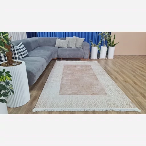 فرش ماشینی چاپی | فرشینه هازان ترک طرح کرم کد h459(پس کرایه) فرش ماشینی چاپی | فرشینه هازان ترک طرح کرم کد h459(پس کرایه) - Image 6