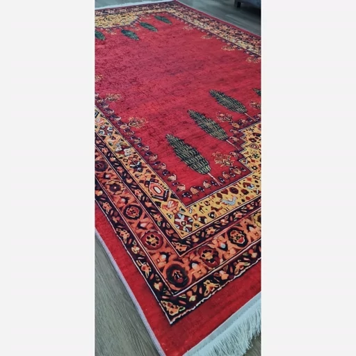 فرشینه مخمل قشقایی طرح سنتی لاکی (پس کرایه) فرشینه مخمل قشقایی طرح سنتی لاکی (پس کرایه) - Image 5