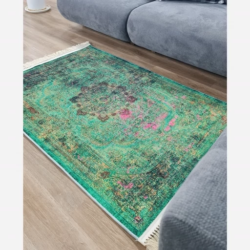 فرشینه هازان ترک طرح ابریشمی وینتیج سبز w2107 (پس کرایه) فرشینه هازان ترک طرح ابریشمی وینتیج سبز w2107 (پس کرایه) - Image 5