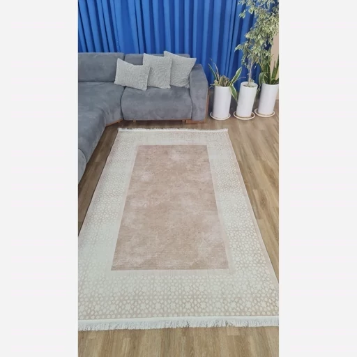 فرش ماشینی چاپی | فرشینه هازان ترک طرح کرم کد h459(پس کرایه) فرش ماشینی چاپی | فرشینه هازان ترک طرح کرم کد h459(پس کرایه) - Image 8