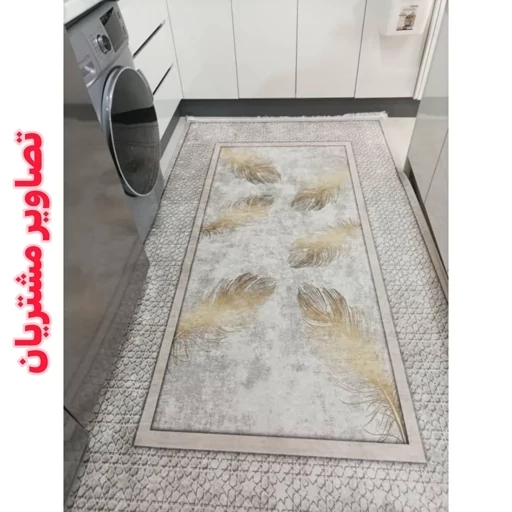 فرشینه مخمل تُرک طرح پر طلایی کد M299 (پس کرایه) فرشینه مخمل تُرک طرح پر طلایی کد M299 (پس کرایه) - Image 5