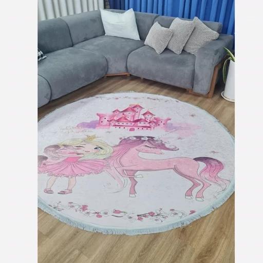 فرش کودک دخترانه طرح اسب تک شاخ و پرنسس هازان ترک کدC163 (پس کرایه) فرش کودک دخترانه طرح اسب تک شاخ و پرنسس هازان ترک کدC163 (پس کرایه) - Image 8