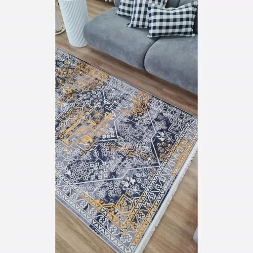 فرش ماشینی چاپی | فرشینه هازان ترک طرح طوسی وینتیج (پس کرایه) فرش ماشینی چاپی | فرشینه هازان ترک طرح طوسی وینتیج (پس کرایه) - Image 6