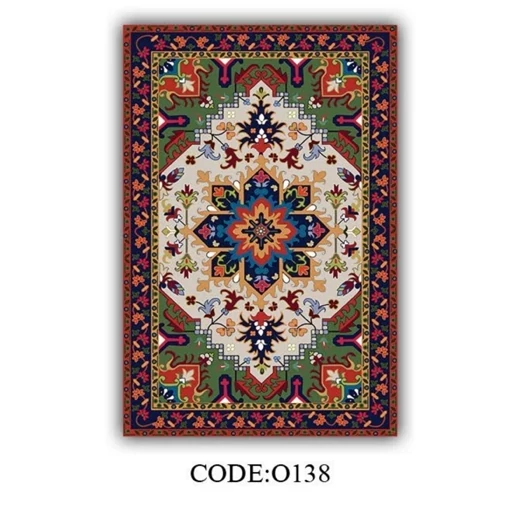 فرشینه سنتی سبز و لاکی هازان ترک کد O138(پس کرایه) فرشینه سنتی سبز و لاکی هازان ترک کد O138(پس کرایه) - Image 6