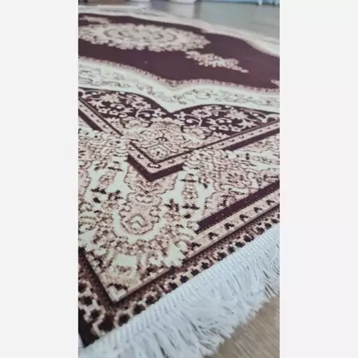 فرش ماشینی چاپی | فرشینه هازان ترک طرح سنتی کرم زرشکی h318 (پس کرایه) فرش ماشینی چاپی | فرشینه هازان ترک طرح سنتی کرم زرشکی h318 (پس کرایه) - Image 3