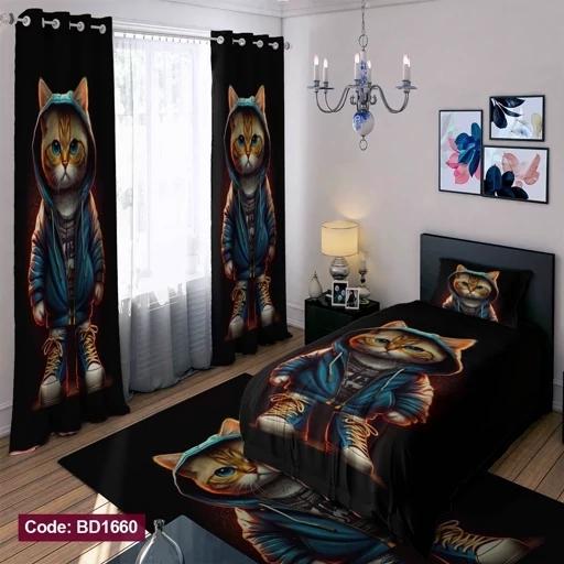 ست فانتزی روتختی چاپی پسرانه طرح گربه کد bd1660 (پس کرایه) ست فانتزی روتختی چاپی پسرانه طرح گربه کد bd1660 (پس کرایه)