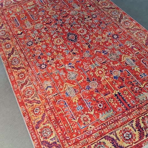 فرشینه مخمل هازان ترک طرح گلستان قرمز O152(پس کرایه) فرشینه مخمل هازان ترک طرح گلستان قرمز O152(پس کرایه) - Image 6