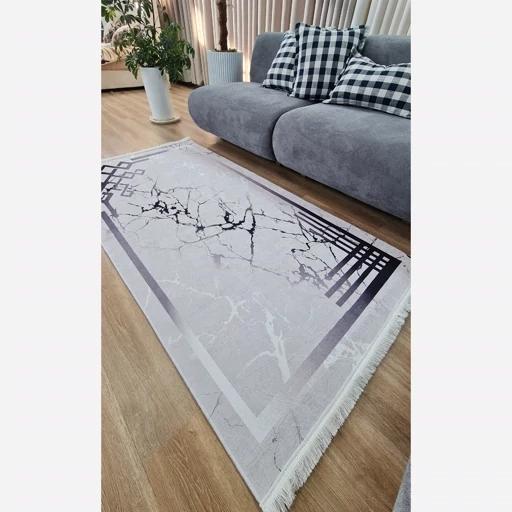 فرش ماشینی چاپی | فرشینه هازان ترک نقره ای h176 (پس کرایه) فرش ماشینی چاپی | فرشینه هازان ترک نقره ای h176 (پس کرایه) - Image 7
