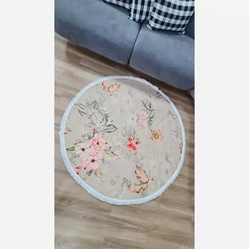 فرش ماشینی چاپی | فرشینه هازان ترک دایره طرح گلM207 (پس کرایه) فرش ماشینی چاپی | فرشینه هازان ترک دایره طرح گلM207 (پس کرایه) - Image 5